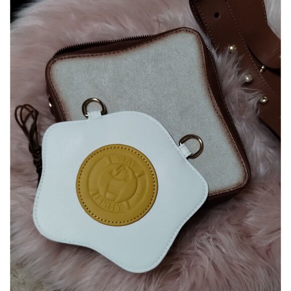 Egg Sandwich Crossbody Zippered Handbag - Picture 3 of 16